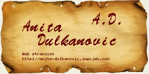 Anita Dulkanović vizit kartica